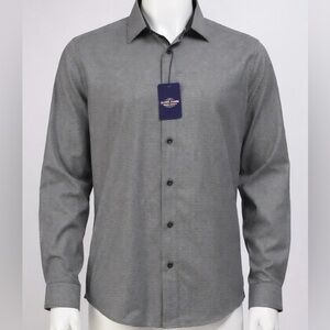 Silver Stone Modern Fit Black Dress Shirt
